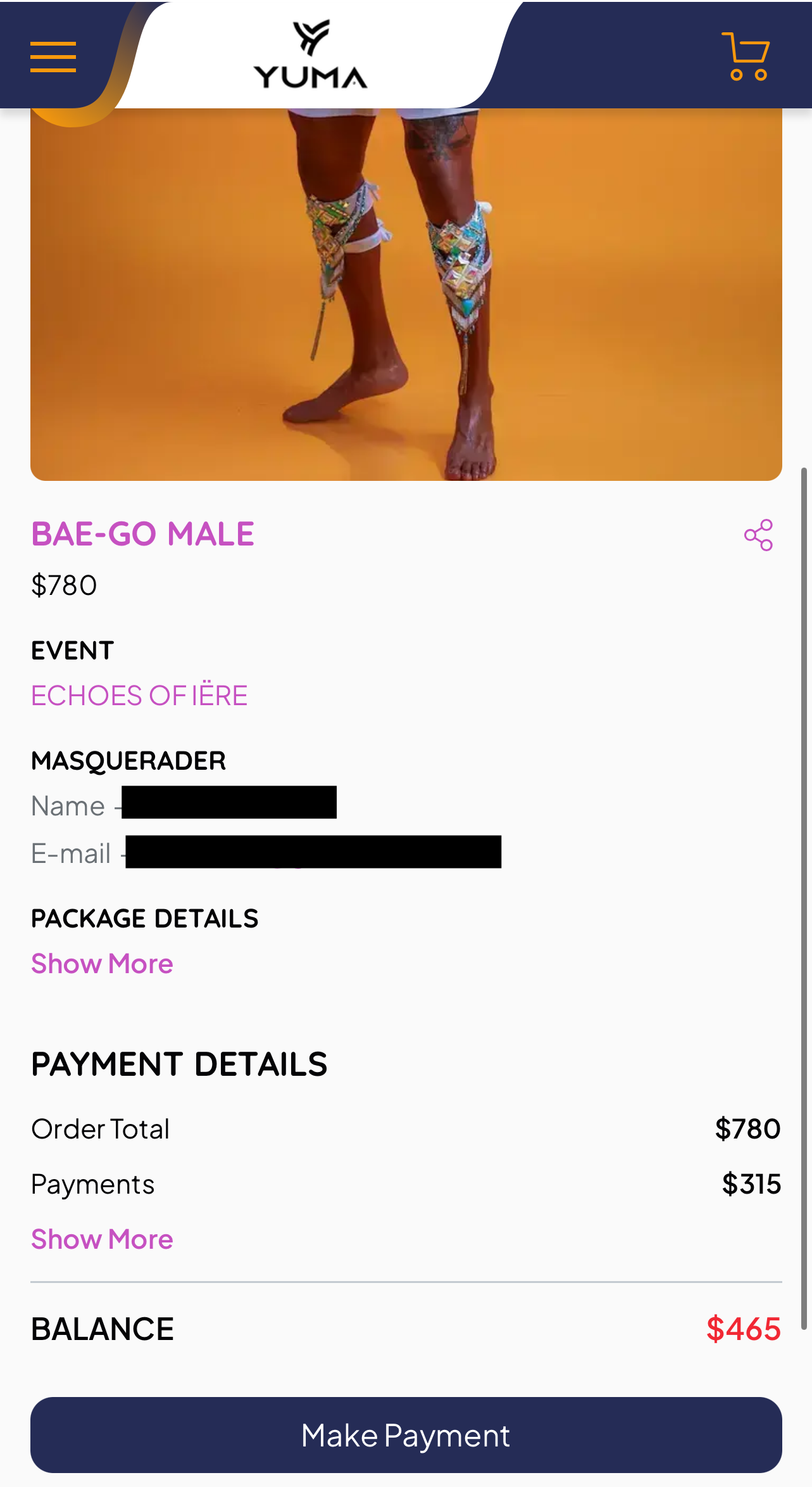 Incorrect receipt example 1